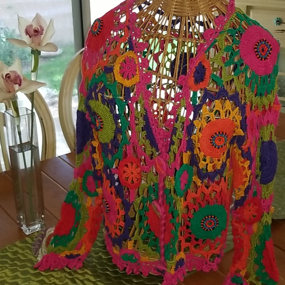 Unique Hand Knitted Rainbow Sweater